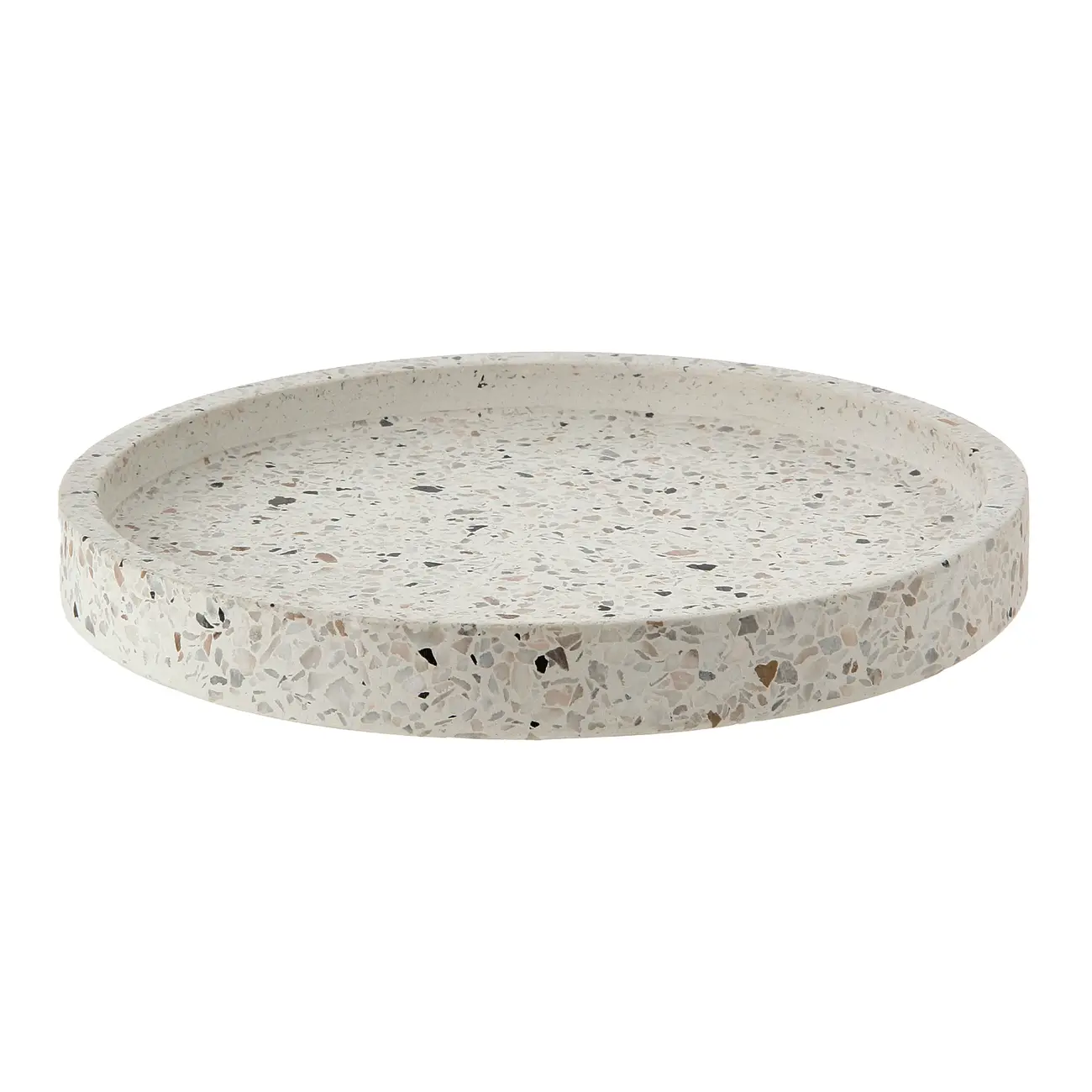 BANDEJA REDONDA 20 CM TERRAZZO - BRANCO/KONKRET - Foto 1
