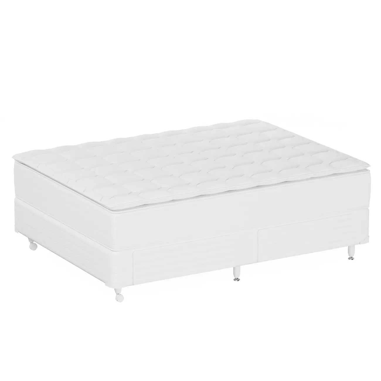 CAMA BOX DE CASAL C/GAVETA MIDDY - BRANCO/BRANCO - Foto 2