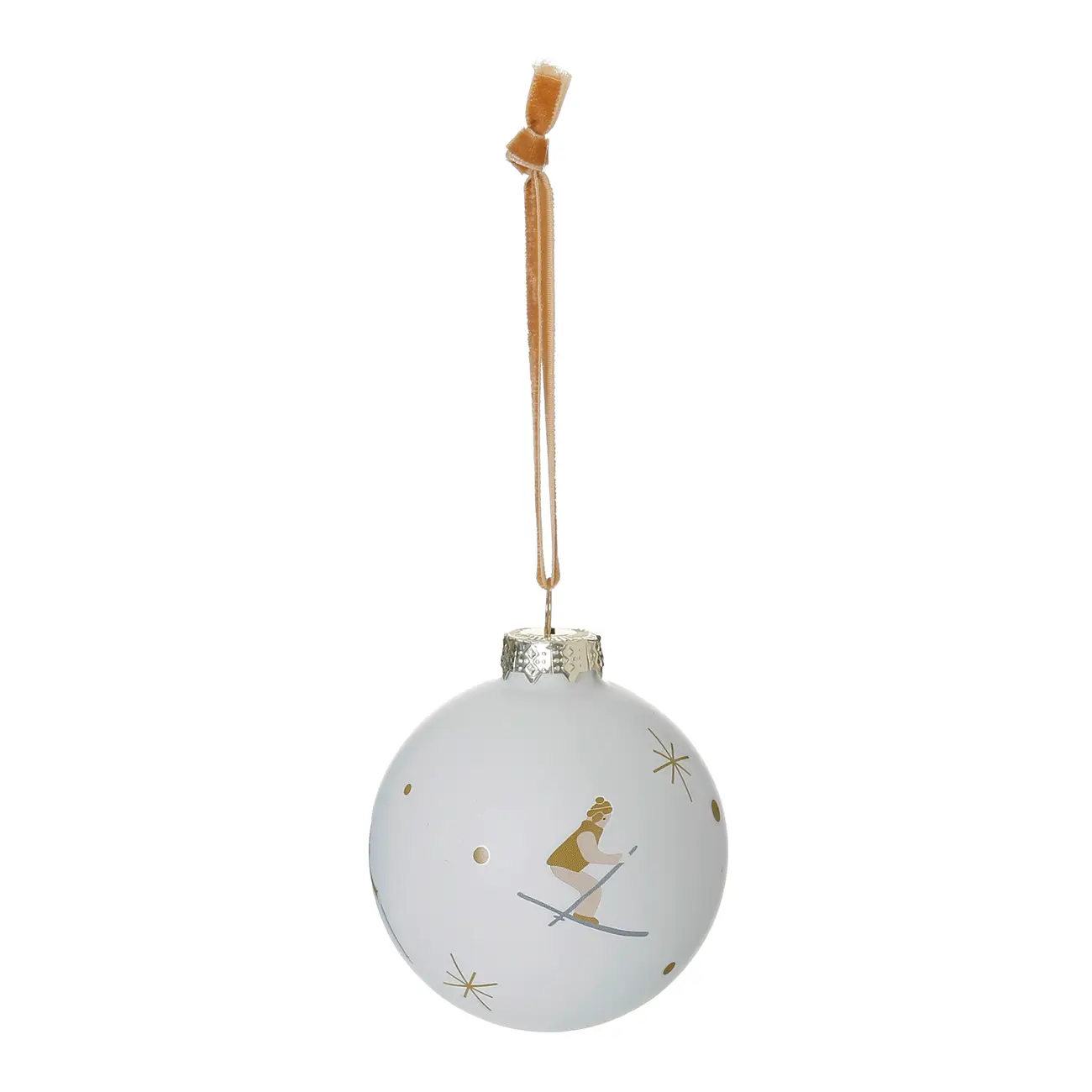 PINGENTE BOLA 7 CM CONJUNTO COM 2 PEÇAS SKI FINE FESTIVITY - CREAM/MULTICOR - Foto 2