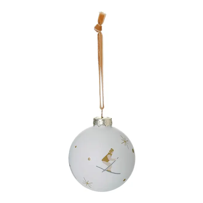 PINGENTE BOLA 7 CM CONJUNTO COM 2 PEÇAS SKI FINE FESTIVITY - CREAM/MULTICOR - Foto 2