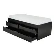 CAMA DE SOLTEIRO ALTA COM 4 GAVETAS 88 CM JOKER - PRETO - Foto 3