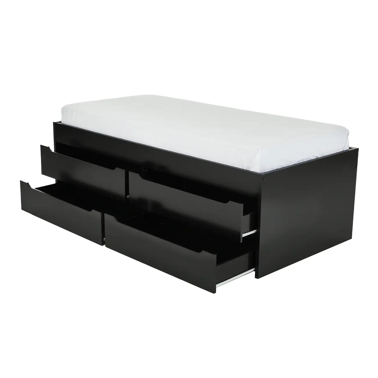 CAMA DE SOLTEIRO ALTA COM 4 GAVETAS 88 CM JOKER - PRETO - Foto 3