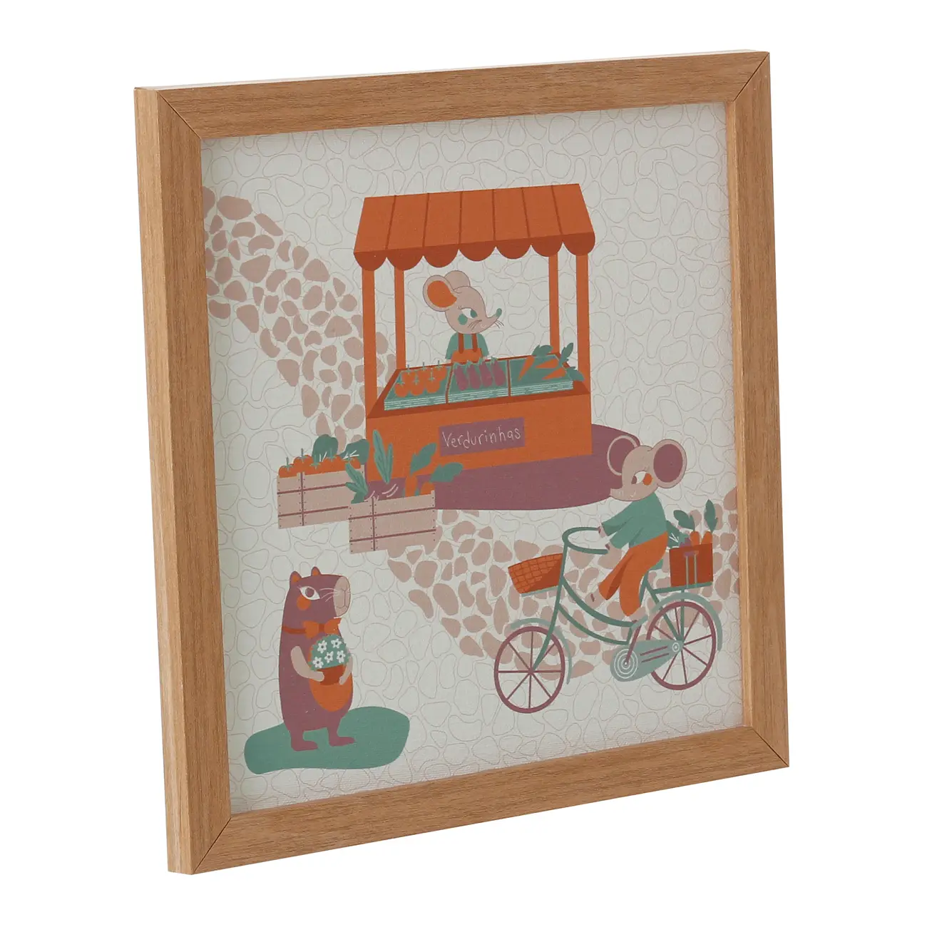 QUADRO I 30 CM X 30 CM FEIRA DOS BICHOS - AMÊNDOA/MULTICOR - Foto 2