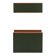 ARMÁRIO DE COZINHA COMPLETO 3 PEÇAS POAH - MUSGO/NOZES - Foto 1