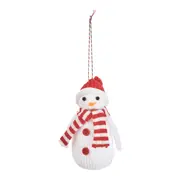 PINGENTE BONECO NEVE TRICOTADO HOHO HOME - BRANCO/VERMELHO - Foto 1