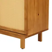 CÔMODA 4 GAVETAS/1 PORTA DE CORRER COM PALHINHA 90 CM X 40 CM PALHANDI - AMÊNDOA/NATURAL - Foto 11