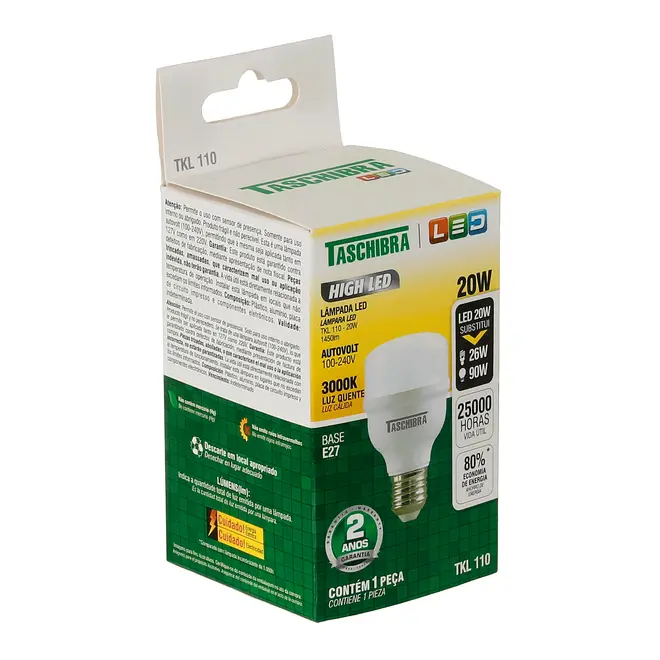 LÂMPADA HIGH LED TKL 20W 3000K E27 127/220V - BRANCO - Foto 3