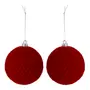 KIT COM 2 PINGENTES BOLA RELEVO COLORFUN XMAS - VERMELHO - Foto 1
