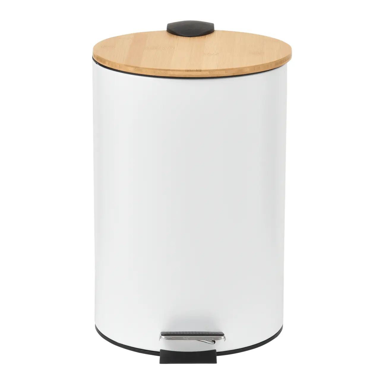 LIXEIRA COM PEDAL 12 L BAMBUMIX - BRANCO/BAMBU - Foto 1