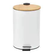 LIXEIRA COM PEDAL 12 L BAMBUMIX - BRANCO/BAMBU - Foto 1