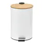 LIXEIRA COM PEDAL 12 L BAMBUMIX - BRANCO/BAMBU - Foto 1