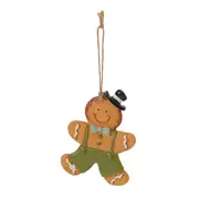PINGENTE GINGERMAN 8 CM VILAREJO NOEL - SÁLVIA/CIPESTRE - Foto 1