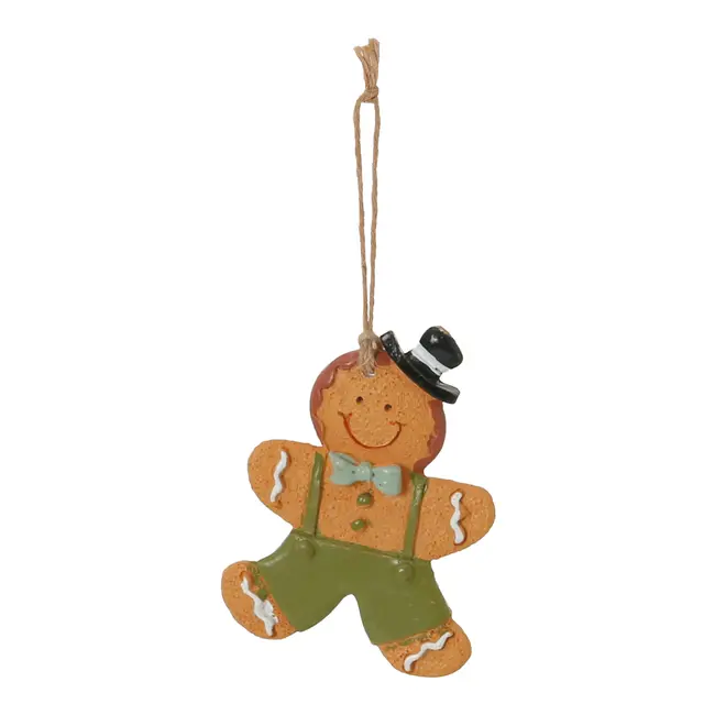 PINGENTE GINGERMAN 8 CM VILAREJO NOEL - SÁLVIA/CIPESTRE - Foto 1
