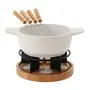 KIT PARA FONDUE 12 PEÇAS SKILIN - BRANCO/BAMBU - Foto 1