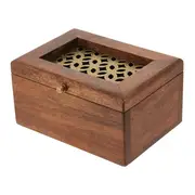 CAIXA DECORATIVA 17 CM X 14 CM X 9 CM BERWICK - NOZES/OURO VELHO - Foto 1