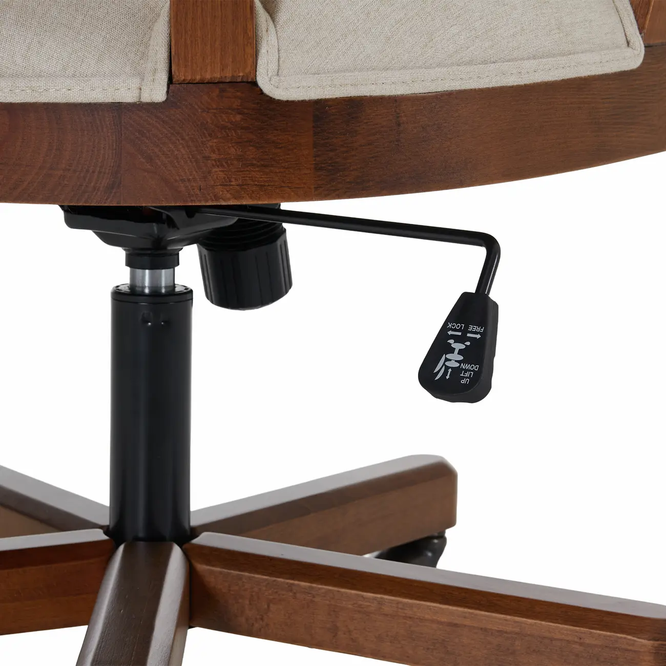 CADEIRA HOME OFFICE COM PALHINHA ATENA - NOZES/BEGE - Foto 9