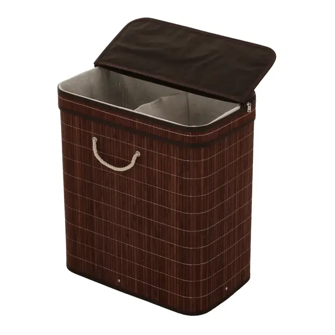CESTO PARA ROUPAS COM DIVISÓRIA 53 CM X 60 CM X 35 CM BUKA - MARROM/BEGE - Foto 5