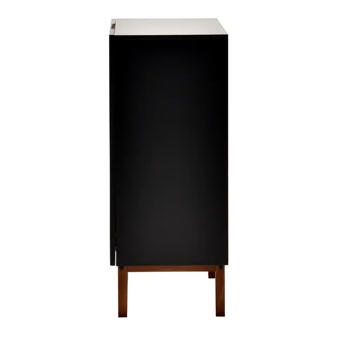 BUFFET 2 PORTAS 80 CM X 40 CM POINT - PRETO/NOZES - Foto 4
