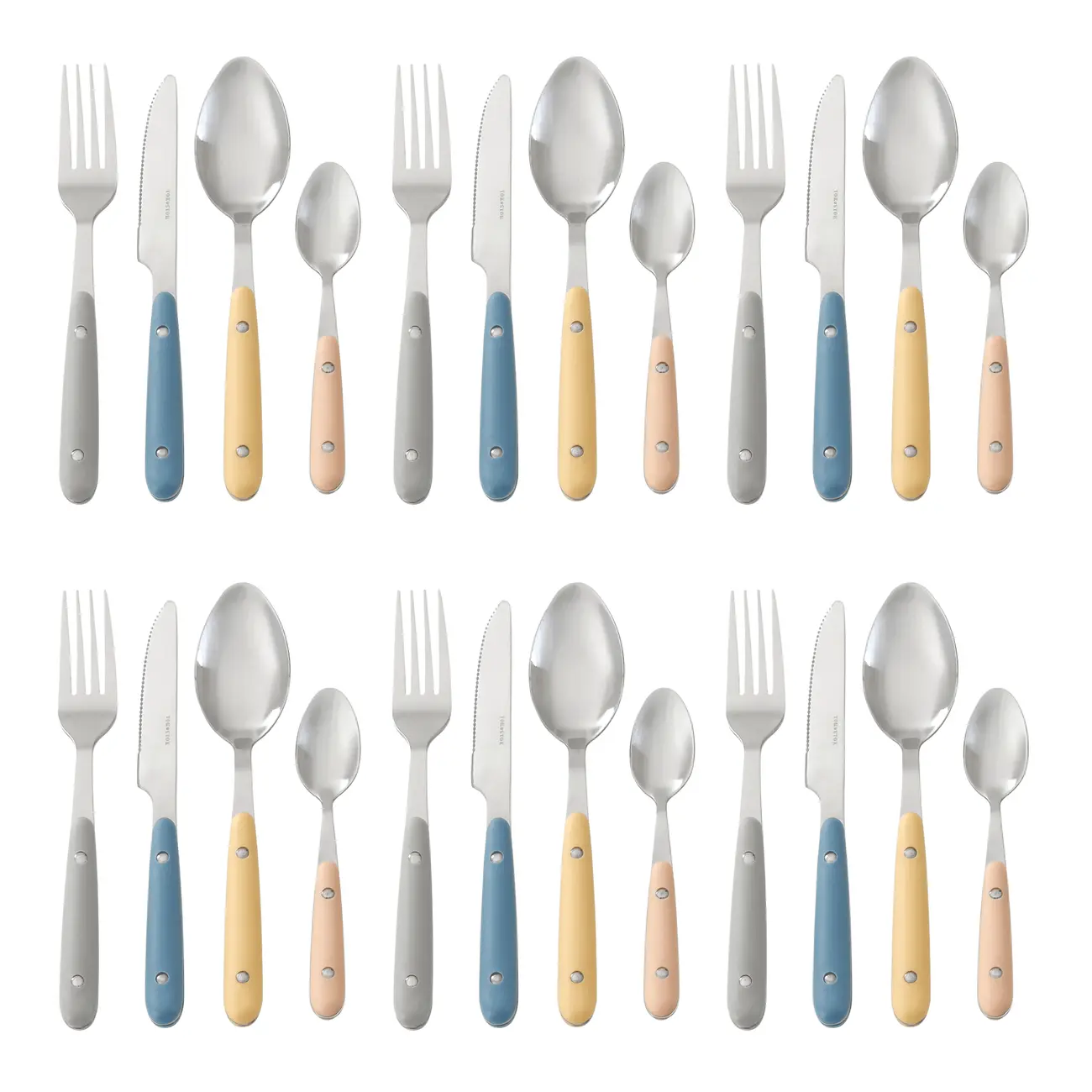 FAQUEIRO 24 PEÇAS PARA 6 PESSOAS ORSAY - INOX/MULTICOR - Foto 3