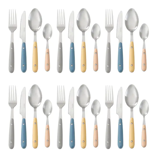FAQUEIRO 24 PEÇAS PARA 6 PESSOAS ORSAY - INOX/MULTICOR - Foto 3