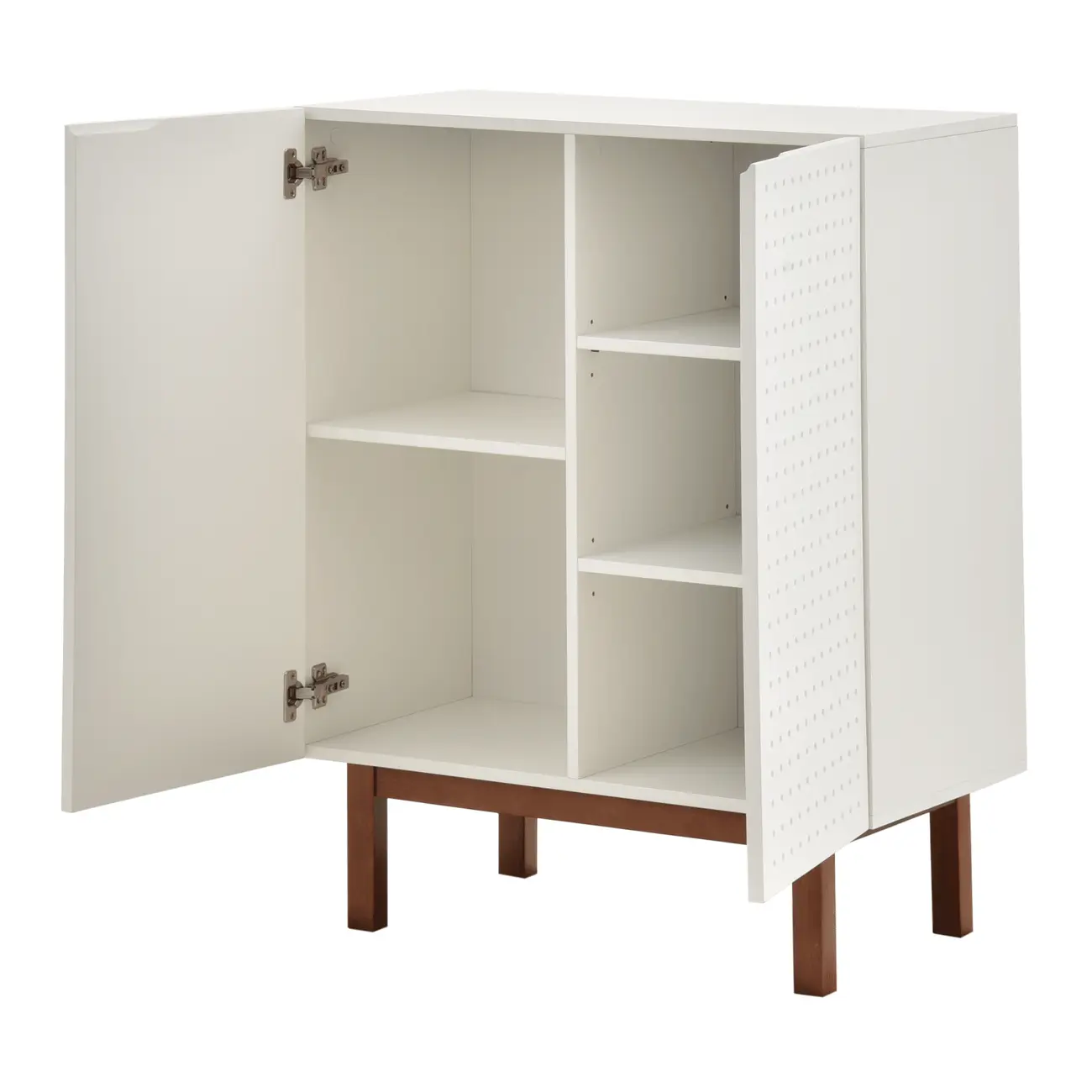 BUFFET 2 PORTAS 80 CM X 40 CM POINT - BRANCO/NOZES - Foto 5