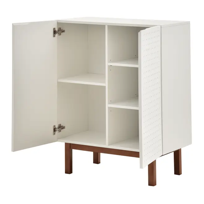 BUFFET 2 PORTAS 80 CM X 40 CM POINT - BRANCO/NOZES - Foto 5