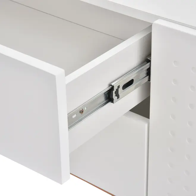 RACK 2 PORTAS/2 GAVETAS 1,90 M X 40 CM POINT - BRANCO/NOZES - Foto 11