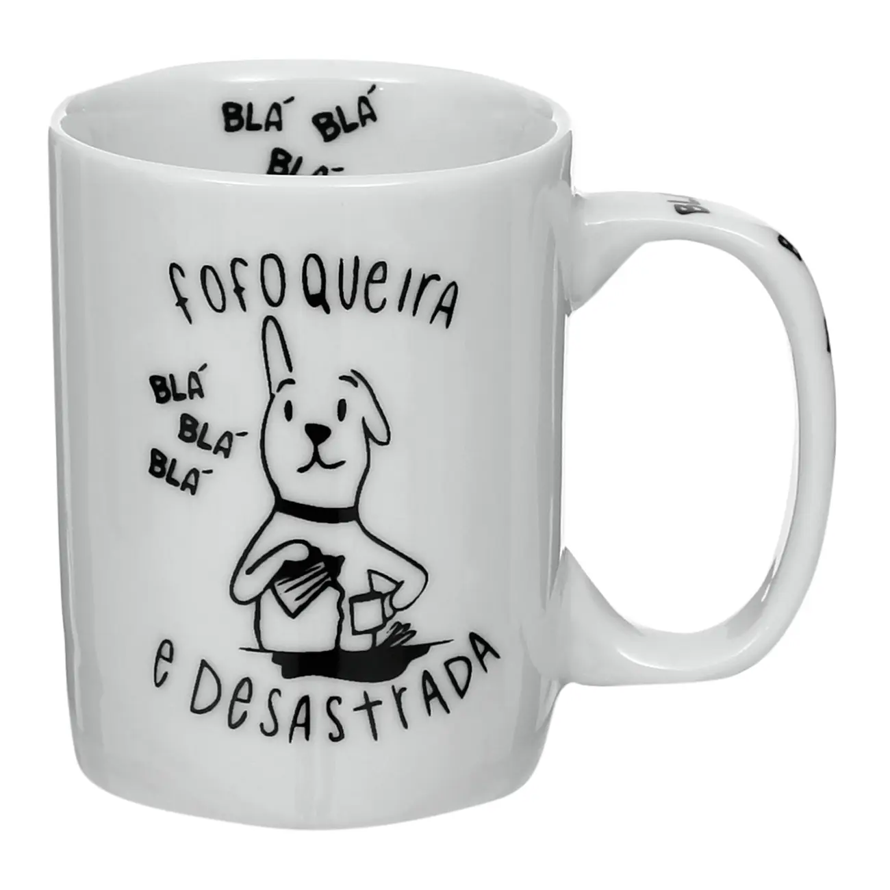 CANECA 160 ML FOFOQUEIRA - BRANCO/PRETO - Foto 1