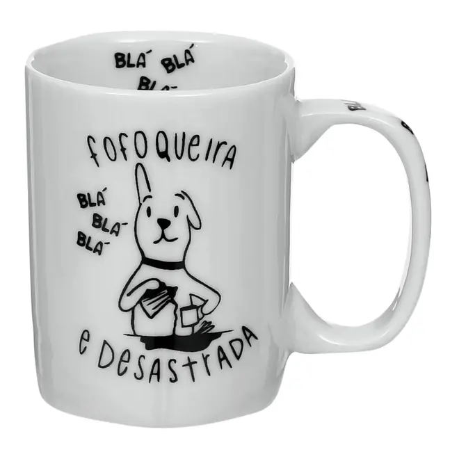 CANECA 160 ML FOFOQUEIRA - BRANCO/PRETO - Foto 1