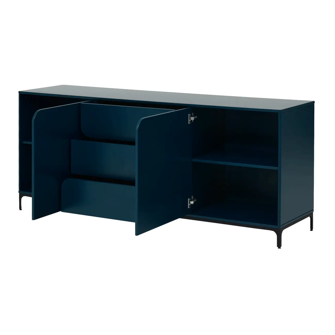 BUFFET 2 PORTAS/3 GAVETAS 1,80 M X 45 CM NASH - VERDE ESCARAVELHO/PRETO - Foto 4