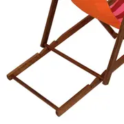 ESPREGUIÇADEIRA RECLINÁVEL EM 3 POSIÇÕES LISTRAS CAMINHOS DO SOL - VERMELHO/ROSA - Foto 9