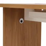 MESA REUNIÃO 2,10 M X 1,10 M COM CAIXA PARA CONECTIVIDADE BOSS - OAK TAMMI/BRANCO - Foto 10