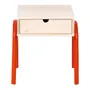 MESA DE CABECEIRA 1 GAVETA BOUNCE - LARANJA LED/NATURAL WASHED - Foto 1
