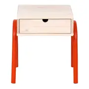 MESA DE CABECEIRA 1 GAVETA BOUNCE - LARANJA LED/NATURAL WASHED - Foto 1