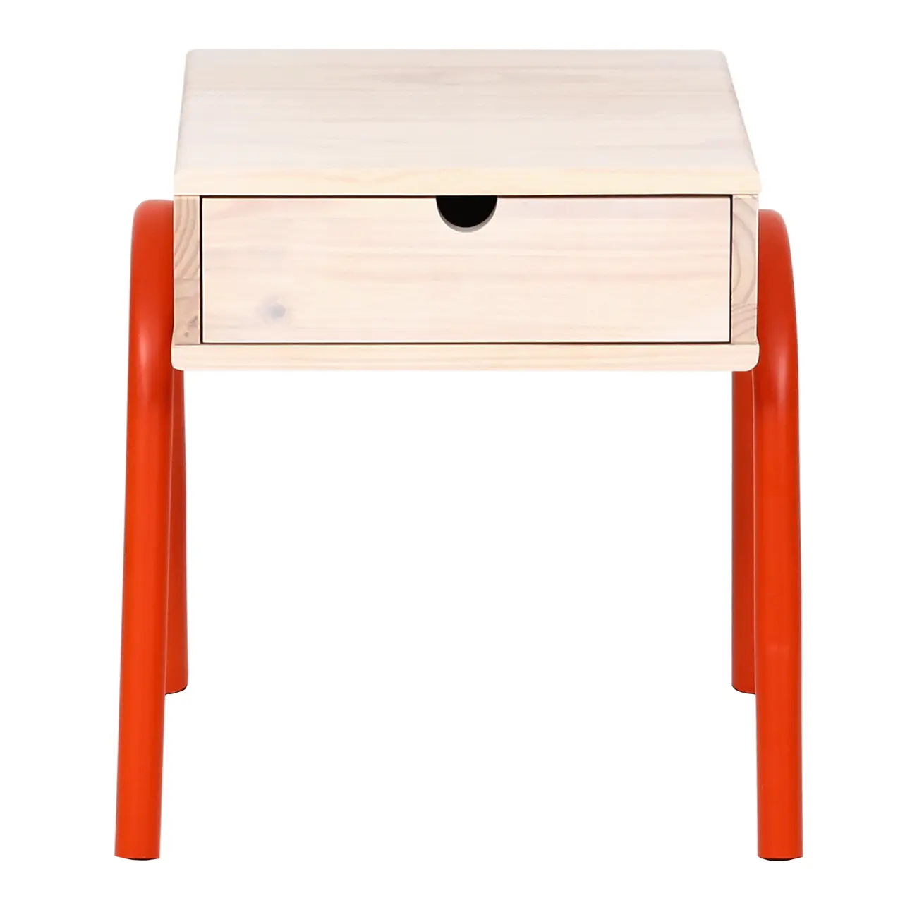 MESA DE CABECEIRA 1 GAVETA BOUNCE - LARANJA LED/NATURAL WASHED - Foto 1