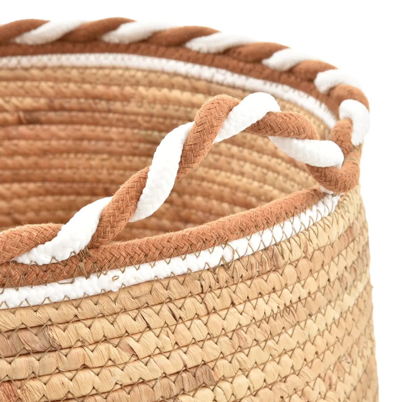 CESTO 39 CM X 35 CM PIRANGY - FIBRA CLARA/CANELA DO CEILÃO - Foto 5