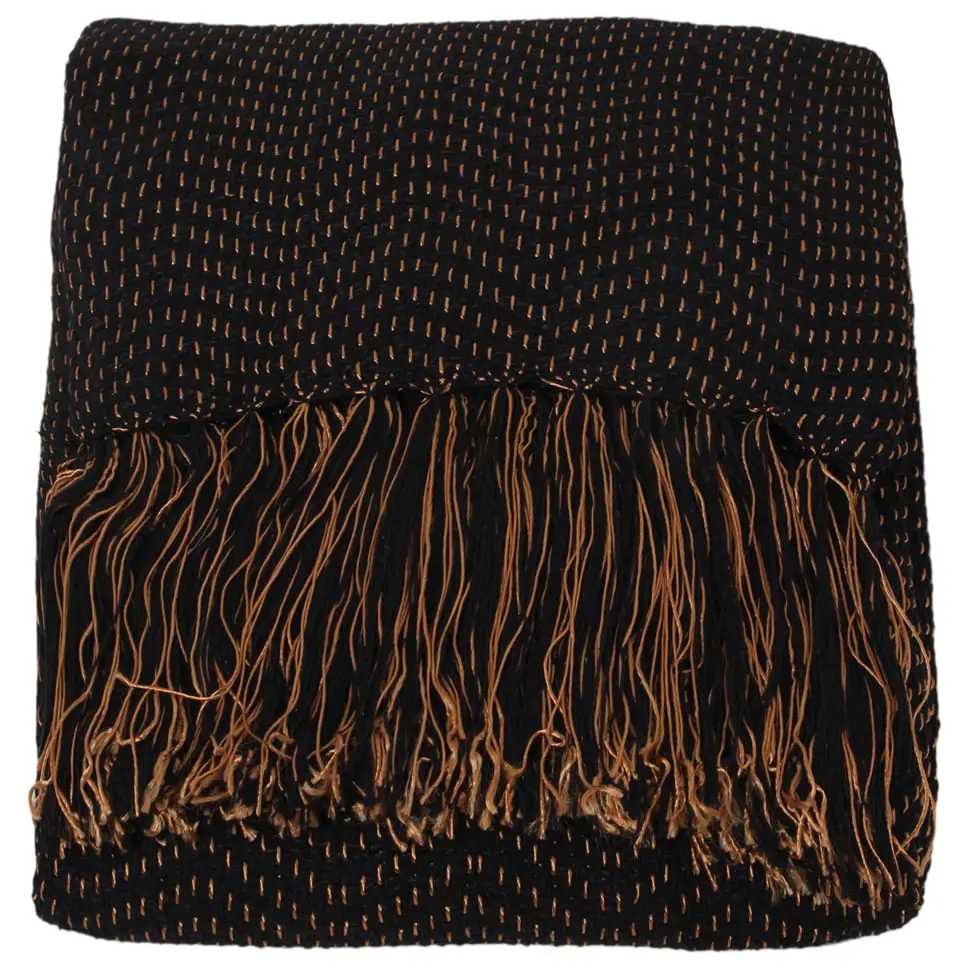 MANTA PARA SOFÁ 1,20 M X 1,80 M DELUXE - PRETO/OURO - Foto 1