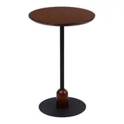 MESA LATERAL REDONDA 40 CM TARUGO - PRETO/NOZES - Foto 1