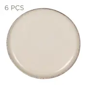 JOGO DE PRATO SOBREMESA C/6 PEÇAS FINEST - AREIA/ARGILA - Foto 1