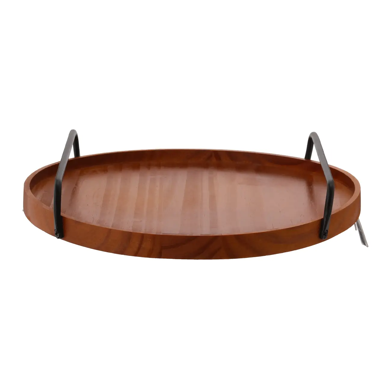 BANDEJA REDONDA 30 CM BRINKL - NOZES/PRETO - Foto 1