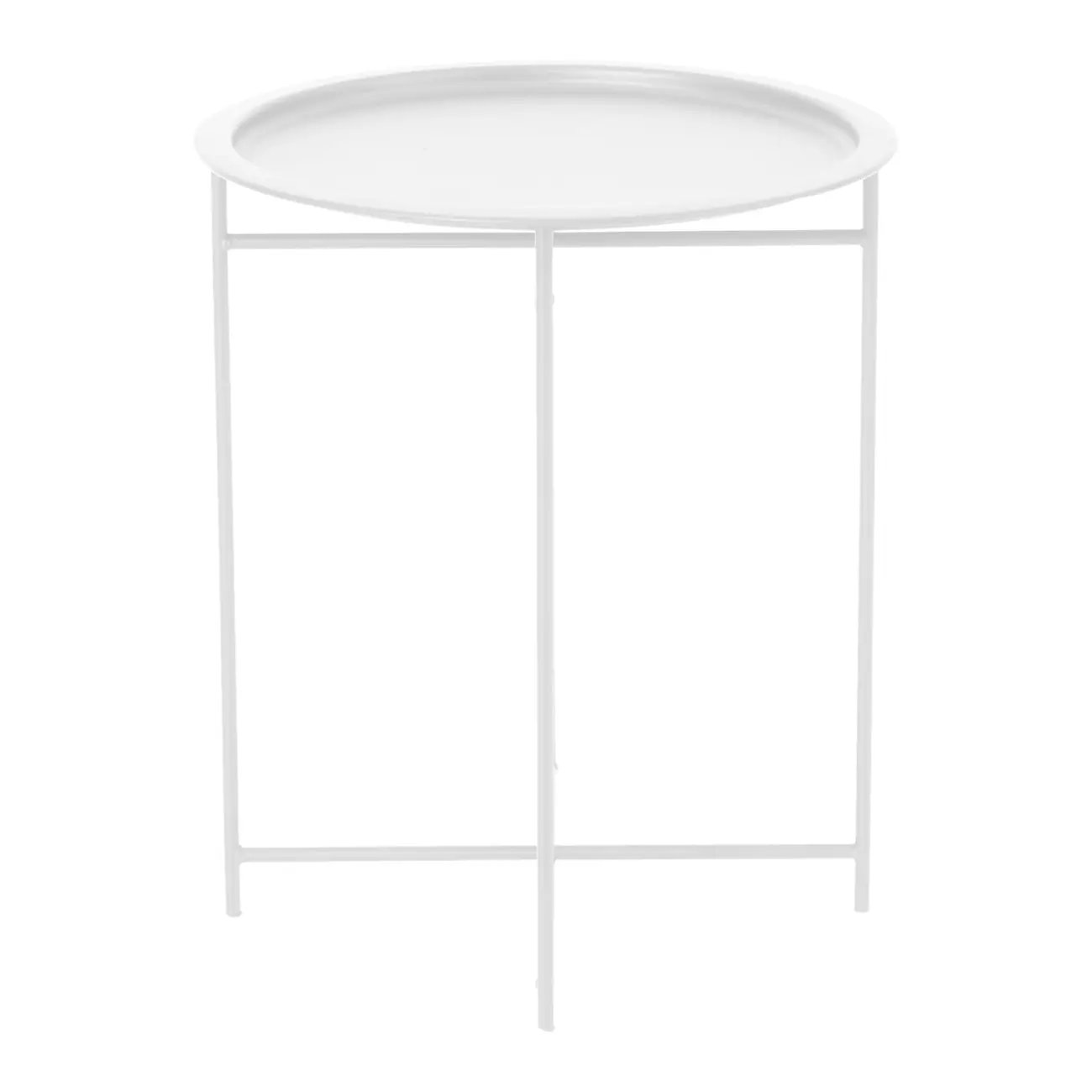 MESA LATERAL REDONDA 41 CM PLATTER - BRANCO - Foto 1