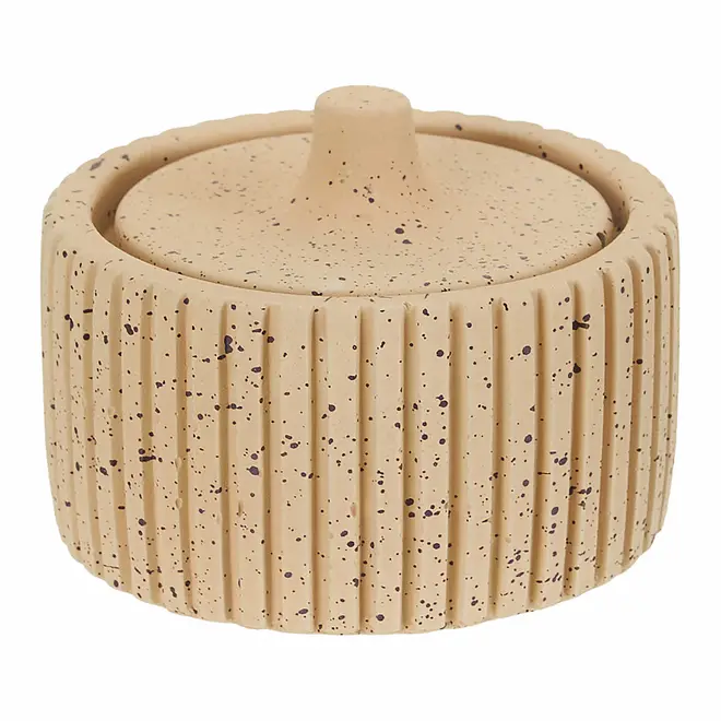 CAIXA DECORATIVA 11 CM X 11 CM X 8 CM HAZINA - BEGE - Foto 1