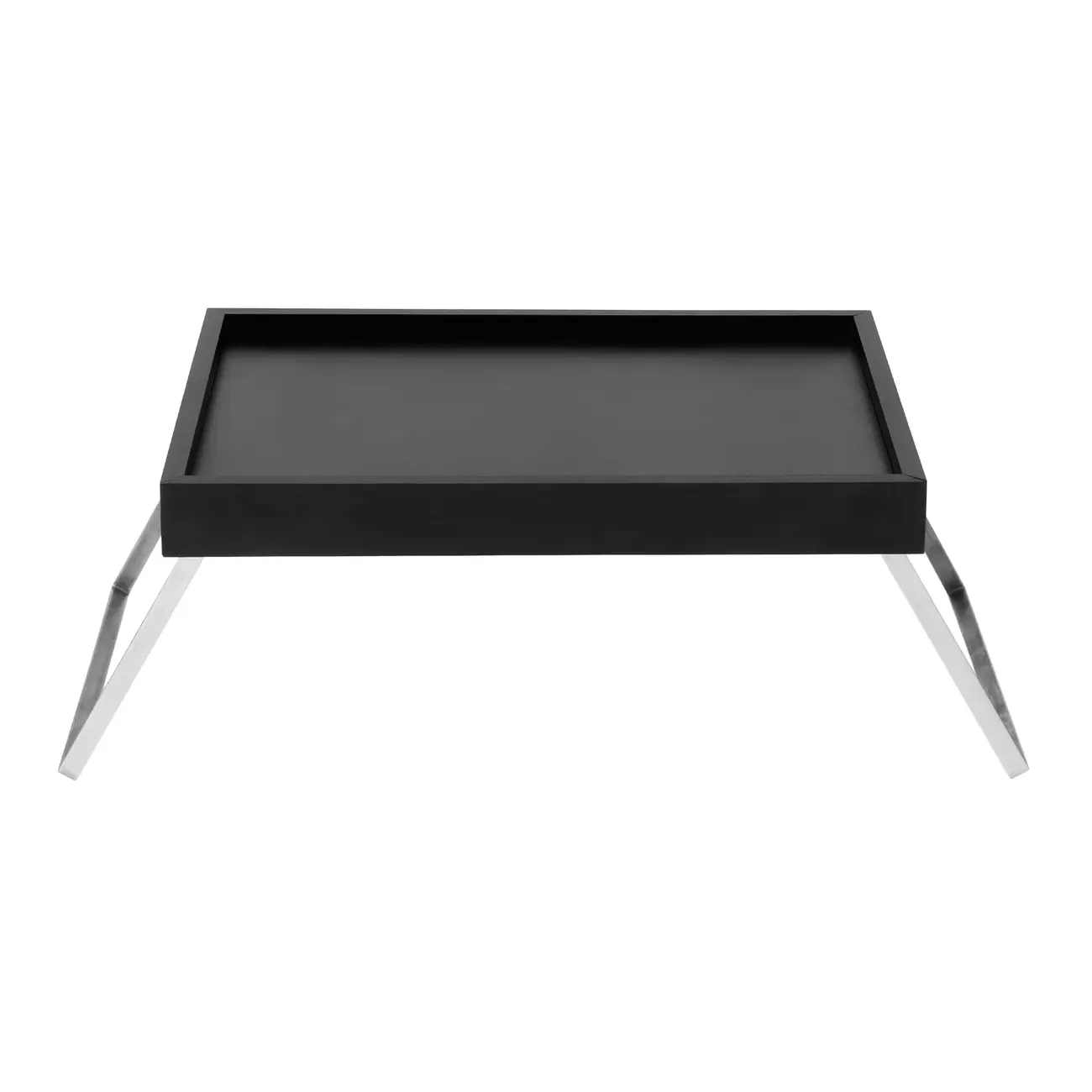 BANDEJA COM PÉ 48 CM X 35 CM ROXY - PRETO/CROMADO - Foto 1