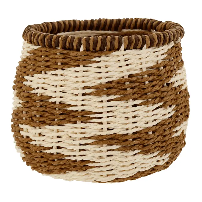 CESTO 13 CM X 15 CM X 15 CM HELBRON - FIBRA CLARA/CANELA DO CEILÃO - Foto 1
