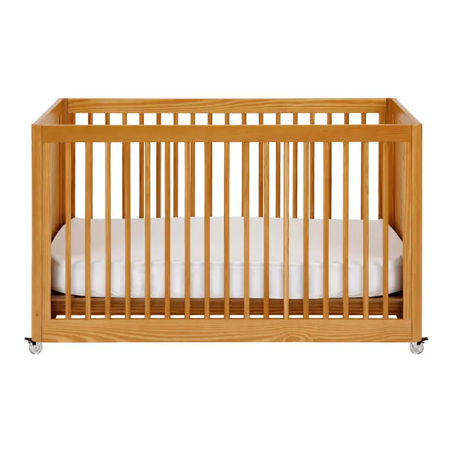 BERÇO COM PALHINHA 70 CM 2 EM 1 - BERÇO/MINICAMA PALHANDI - AMÊNDOA/NATURAL - Foto 1