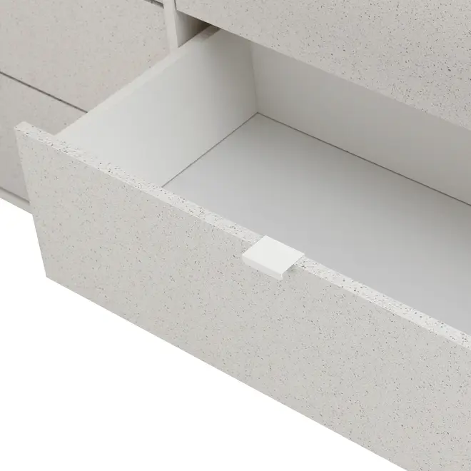 CÔMODA 6 GAVETAS 1,50 M X 42 CM SLEEK - BRANCO/GRANILITE - Foto 12