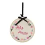 ADORNO DE PAREDE FELIZ PÁSCOA 21 CM PASCOQUETTE - BLEU CENDRÉ/VIN ROSE - Foto 1