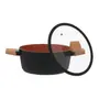 CAÇAROLA INDUÇÃO 24 CM NORMA - TERRACOTA/PRETO - Foto 3