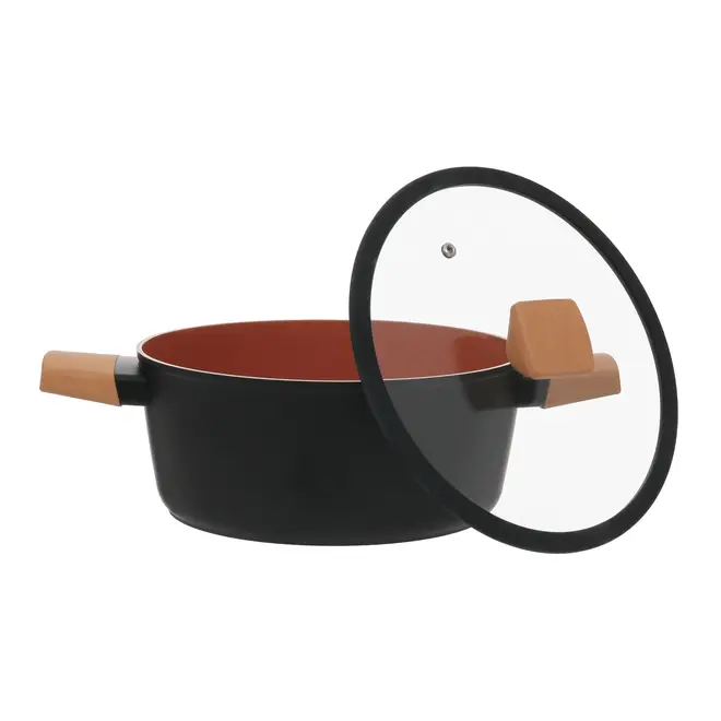 CAÇAROLA INDUÇÃO 24 CM NORMA - TERRACOTA/PRETO - Foto 3