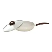WOK INDUÇÃO 28 CM CERAMIC LIFE SMART PLUS - CREAM/MARROM - Foto 2